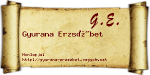 Gyurana Erzsébet névjegykártya